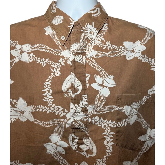 Reyn Spooner Hawaiian Shirt Mens XL Aloha Tropical Floral 1/2 Button Down S/S - Picture 5 of 7
